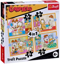 Puzzle Trefl 4 în 1 - Garfield iubește lasagna