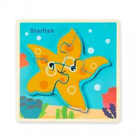Puzzle 3D din Lemn - Stea de Mare Montessori