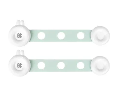 Set 2 sigurante multifunctionale KikkaBoo Bunny Mint,lungime reglabila,utilizare usi de dulap, sertare, frigidere, cabine dus, capace WC