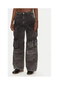 Pantaloni dama - gri - bumbac -
