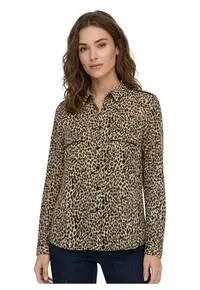 Camasa cu animal print si buzunare aplicate