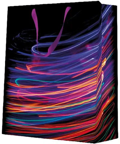 Punguță cadou PAW - Vibrant Light Waves, 26.5 x 33.5 x 13 cm