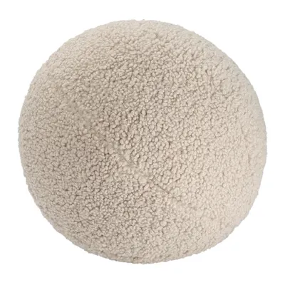 Pernă decorativă pentru copii maro deschis cu tapițerie din țesătură bouclé Ball – Wigiwama