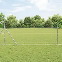 vidaXL Gard din plasă sudată pentru fixare în sol 100 x 1 m Argintiu