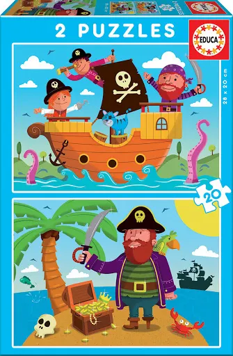 Puzzle Educa din 2 x 20 de piese - Pirates