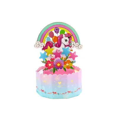 Decorațiune din hârtie Magic Pop-Ups Unicorn cu baloane