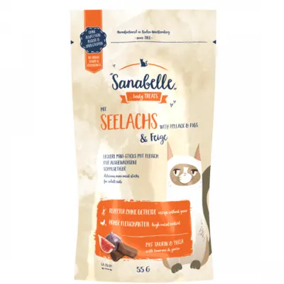 Recompense pentru pisici Sanabelle cu peste si smochine 55 g