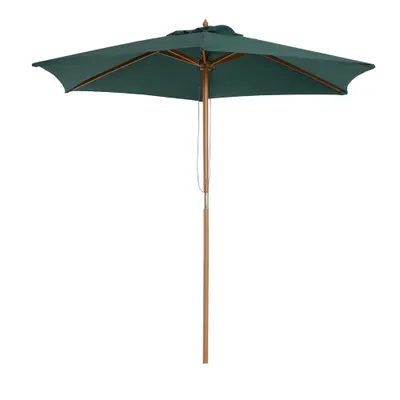 Outsunny Umbrelă din Lemn pentru Grădină, Rezistentă la UV, Ușor de Utilizat, Verde, Ø2.5m | Aosom Romania