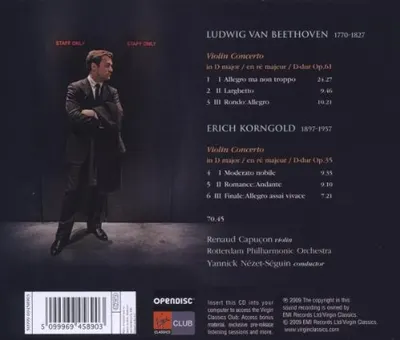 Beethoven Korngold Violin Concertos | Ludwig Van Beethoven, Renaud Capucon, Rotterdam Philharmonic Orchestra, Yannick Nezet-Seguin
