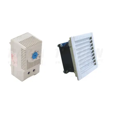 Pachet Complet: Termostat THMS-10 si Ventilator cu Filtru V43 pentru Tablouri Electrice