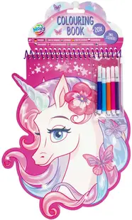 Carte de colorat Moxy - Unicorn, cu 5 pixuri