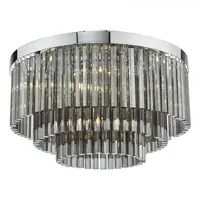 Lampa tavan Logan 5 Light Flush Polished Chrome Smoked Glass