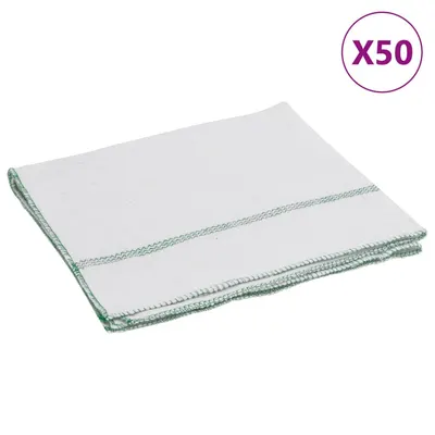Gossi lavete de podea, 50 buc., alb cu dungi verzi, 50x60 cm