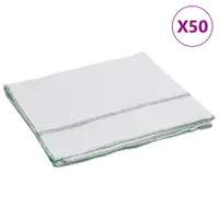 Gossi lavete de podea, 50 buc., alb cu dungi verzi, 50x60 cm