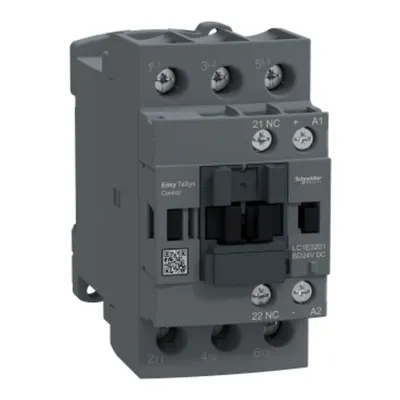 Contactor, Easy TeSys Control, LC1E, 3P(3NO), AC-3, <=440V, 32A, bobina 24V DC, contact auxiliar 1NC