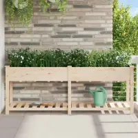vidaXL Vază pentru Grădină Bej 203 x 53 x 76,5 cm Lemn de Brad Solid