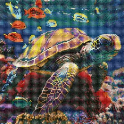Set de broderie cu diamante Ideyka - Lumea mării, 40 х 40 cm