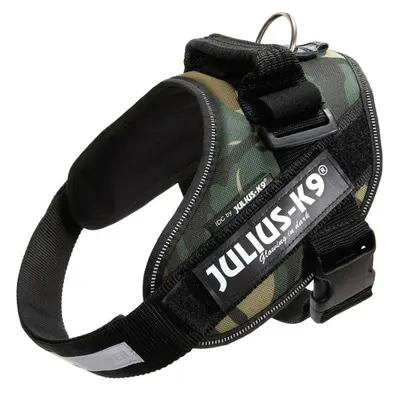 Ham K9 Power, camuflaj, ergonomic, impermeabil, pentru caini cu greutate de 14-25 kg, dimensiuni 58-76 cm