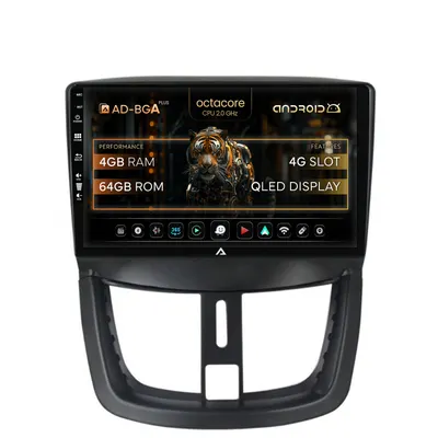Navigatie Peugeot 207, Android, A-Octacore 4GB RAM + 64GB ROM, 9 Inch - AD-BGA9004+AD-BGRKIT263