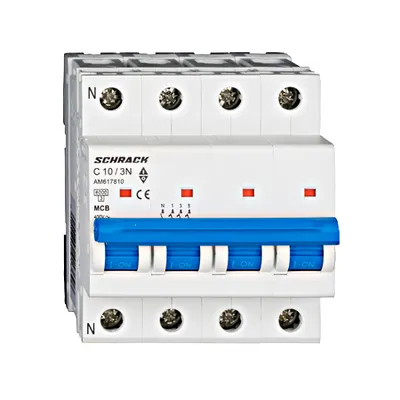 Intrerupator automat tetrapolar MCB, AMPARO 6kA, C 10A, 3P+N