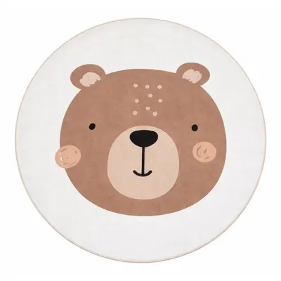 Covor pentru copii maro/crem lavabil ø100 cm Teddy Bear – Mila Home