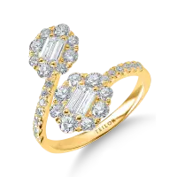 Inel deschis din aur galben cu diamante de 1.5ct