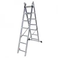Scara tripla din aluminiu 7 trepte, 1.98 m aluminiu Bisonte