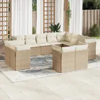 Gossi set canapele de gradina cu perne, 12 piese, bej, poliratan