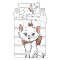 Lenjerie de pat pentru copii albă din bumbac pentru pătuț 100x135 cm Marie Cat "Bow" – Jerry Fabrics