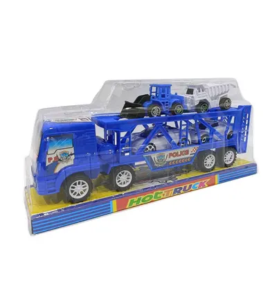 Camion Platformă de Jucărie, Transportor Mașini de Poliție și Șantier 6511110056534 Engros