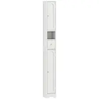 HOMCOM Coloană de baie, mobilier de depozitare, 2 uși, sertar, compartiment deschis, raft reglabil, alb | Aosom Romania