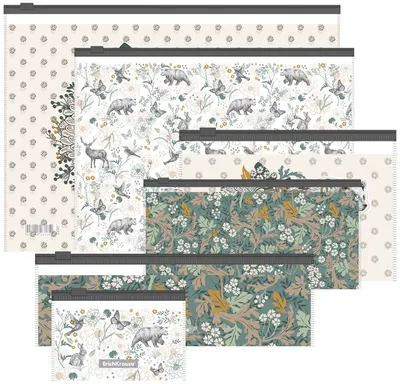 Set de dosare Erich Krause Natural Life, 6 bucăți, dimensiuni diferite