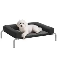 PawHut Pat ridicat pentru câini răcoritor, pat de tabără pentru câini interior exterior portabil, 90 x 65 x 30 cm, negru | Aosom Romania