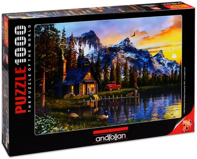Puzzle Anatolian din 1000 de piese - Apus peste cabana de la munte, Dominic Davison