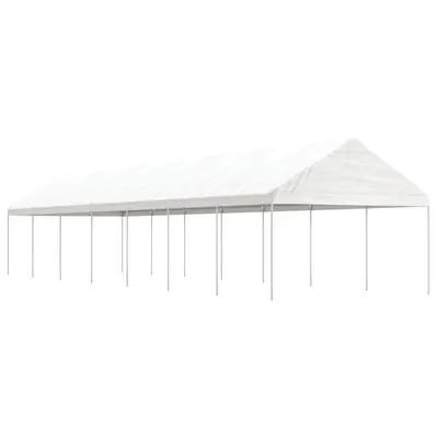 vidaXL Foișor cu acoperiș, alb, 15,61x4,08x3,22 m, polietilenă