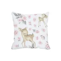 Perna clasica de dormit, MimiNu, Cu husa detasabila cu fermoar, Din bumbac certificat Oeko Tex Standard 100, 40x40 cm, Sweet Deer Pink