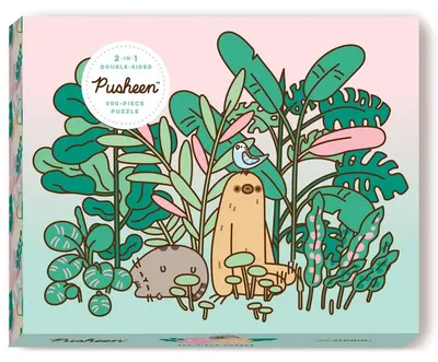 Puzzle cu două fețe Running Press din 500 de piese - Pusheen printre plante