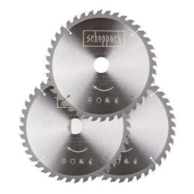 Set discuri pentru fierastrau circular, taiere tip TCT Scheppach 7901200721, O255x30 mm, 3 piese