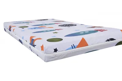 Saltea ortopedica cu spuma poliuretanica Somnart 70x140x10 cm husa impermeabila, model rachete