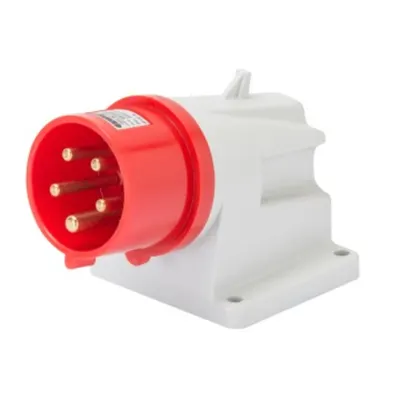 Stecher fisa industriala fixa 90° - IP44 - 3P+E 32A 380-415V 50/60HZ - RED - 6H - Strangere cu surub