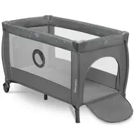 Patut pentru copii Lionelo Stefi Plus GriMulticolor Pliabil, Cu doua nivele, Intrare laterala cu fermoar, 2 roti, 120 x 60 cm, Conform cu standardul european de securitate EN 716