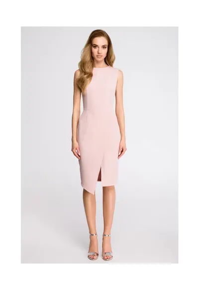 Stil Rochie mini de dama Anghangwain S105 roz pudra - Roz