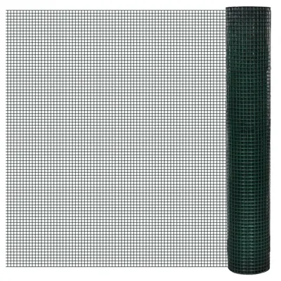 vidaXL Plasă de sârmă găini, verde, 1 x 25 m, oțel galvanizat