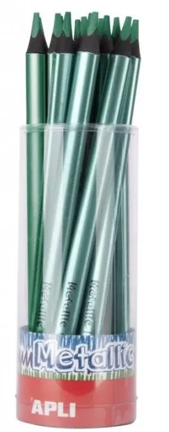 Creion colorat Apli - Jumbo Metalic, verde