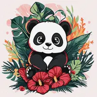 Set de pictură după numere Ideyka - Panda, 30 x 30 cm