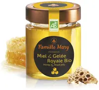Miere bio de salcâm cu lăptic de matcă, 170 g, Famille Mary