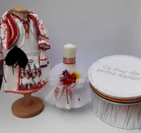 Set Botez Traditional Marina 7 - 3 piese Botez Traditional : costumas, lumanare si cutie
