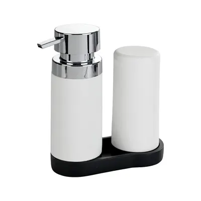 Set 2 dozatoare pentru detergent de vase și săpun lichid Wenko Squeeze, 250 ml,, alb