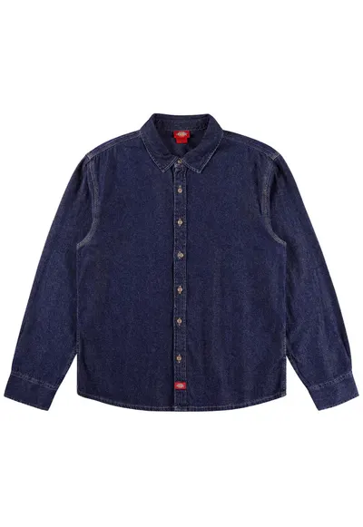 Camasa din denim cu nasturi contrastanti
