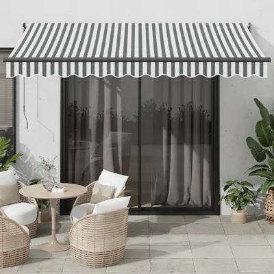 Gossi copertina retractabila antracit/alb, 3,5x2,5 m, textil/aluminiu